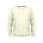 Vertical Stripes - White and Cream Yellow Kid s Sweatshirt