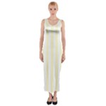 Vertical Stripes - White and Cream Yellow Fitted Maxi Dress