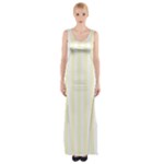 Vertical Stripes - White and Cream Yellow Maxi Thigh Split Dress