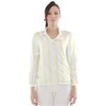Vertical Stripes - White and Cream Yellow Wind Breaker (Women)