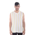 Vertical Stripes - White and Cream Yellow Men s Basketball Tank Top