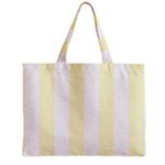 Vertical Stripes - White and Cream Yellow Zipper Mini Tote Bag