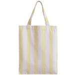 Vertical Stripes - White and Cream Yellow Zipper Classic Tote Bag