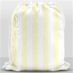 Vertical Stripes - White and Cream Yellow Drawstring Bag (Large)
