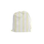 Vertical Stripes - White and Cream Yellow Drawstring Pouch (S)