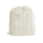 Vertical Stripes - White and Cream Yellow Drawstring Pouch (XL)