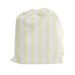 Vertical Stripes - White and Cream Yellow Drawstring Pouch (XXl)