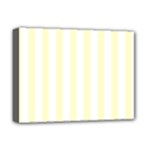 Vertical Stripes - White and Cream Yellow Deluxe Canvas 16  x 12  (Stretched)