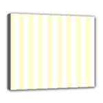 Vertical Stripes - White and Cream Yellow Deluxe Canvas 24  x 20  (Stretched)