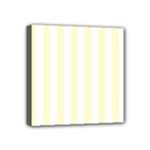 Vertical Stripes - White and Cream Yellow Mini Canvas 4  x 4  (Stretched)