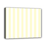 Vertical Stripes - White and Cream Yellow Canvas 10  x 8  (Stretched)