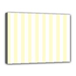 Vertical Stripes - White and Cream Yellow Canvas 16  x 12  (Stretched)