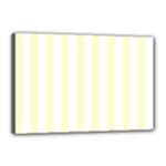 Vertical Stripes - White and Cream Yellow Canvas 18  x 12  (Stretched)