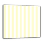 Vertical Stripes - White and Cream Yellow Canvas 24  x 20  (Stretched)