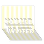 Vertical Stripes - White and Cream Yellow YOU ARE INVITED 3D Greeting Card (7x5)