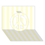 Vertical Stripes - White and Cream Yellow Peace Sign 3D Greeting Card (7x5)