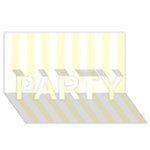Vertical Stripes - White and Cream Yellow PARTY 3D Greeting Card (8x4)