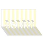 Vertical Stripes - White and Cream Yellow SORRY 3D Greeting Card (8x4)