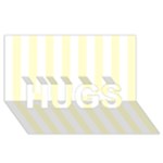 Vertical Stripes - White and Cream Yellow HUGS 3D Greeting Card (8x4)