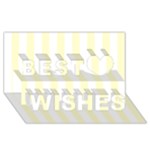 Vertical Stripes - White and Cream Yellow Best Wish 3D Greeting Card (8x4)