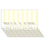 Vertical Stripes - White and Cream Yellow ENGAGED 3D Greeting Card (8x4)
