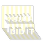 Vertical Stripes - White and Cream Yellow You Did It 3D Greeting Card (7x5)