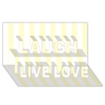 Vertical Stripes - White and Cream Yellow Laugh Live Love 3D Greeting Card (8x4)
