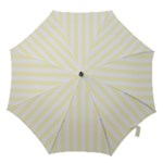 Vertical Stripes - White and Cream Yellow Hook Handle Umbrella (Large)