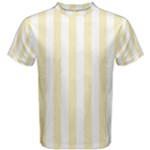 Vertical Stripes - White and Blond Yellow Men s Cotton Tee