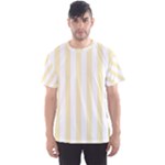 Vertical Stripes - White and Blond Yellow Men s Sport Mesh Tee