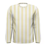 Vertical Stripes - White and Blond Yellow Men s Long Sleeve T-shirt