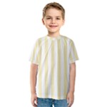 Vertical Stripes - White and Blond Yellow Kid s Sport Mesh Tee
