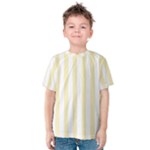 Vertical Stripes - White and Blond Yellow Kid s Cotton Tee