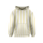Vertical Stripes - White and Blond Yellow Kid s Pullover Hoodie