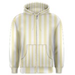 Vertical Stripes - White and Blond Yellow Men s Zipper Hoodie
