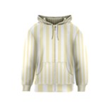 Vertical Stripes - White and Blond Yellow Kid s Zipper Hoodie