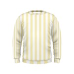 Vertical Stripes - White and Blond Yellow Kid s Sweatshirt