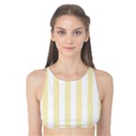 Vertical Stripes - White and Blond Yellow Tank Bikini Top