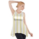 Vertical Stripes - White and Blond Yellow Side Drop Tank Tunic