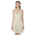 Vertical Stripes - White and Blond Yellow Satin Night Slip
