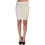 Vertical Stripes - White and Blond Yellow Bodycon Skirt