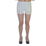 Vertical Stripes - White and Blond Yellow Skinny Shorts
