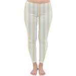 Vertical Stripes - White and Blond Yellow Winter Leggings