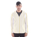 Vertical Stripes - White and Blond Yellow Hooded Wind Breaker (Men)