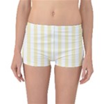 Vertical Stripes - White and Blond Yellow Boyleg Bikini Bottoms