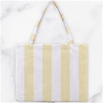 Vertical Stripes - White and Blond Yellow Mini Tote Bag