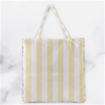 Vertical Stripes - White and Blond Yellow Grocery Tote Bag