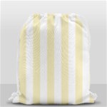 Vertical Stripes - White and Blond Yellow Drawstring Bag (Small)