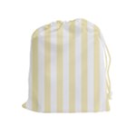 Vertical Stripes - White and Blond Yellow Drawstring Pouch (XL)