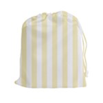 Vertical Stripes - White and Blond Yellow Drawstring Pouch (XXl)